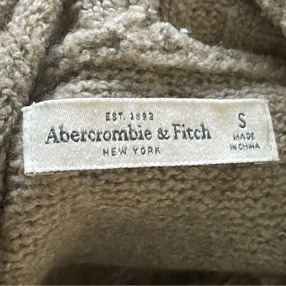 Abercrombie & Fitch Women's Small Gray Fair Isle Cardigan Oversized Wool Blend - Picture 3 of 10